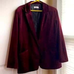 Burgundy Velvet Blazer